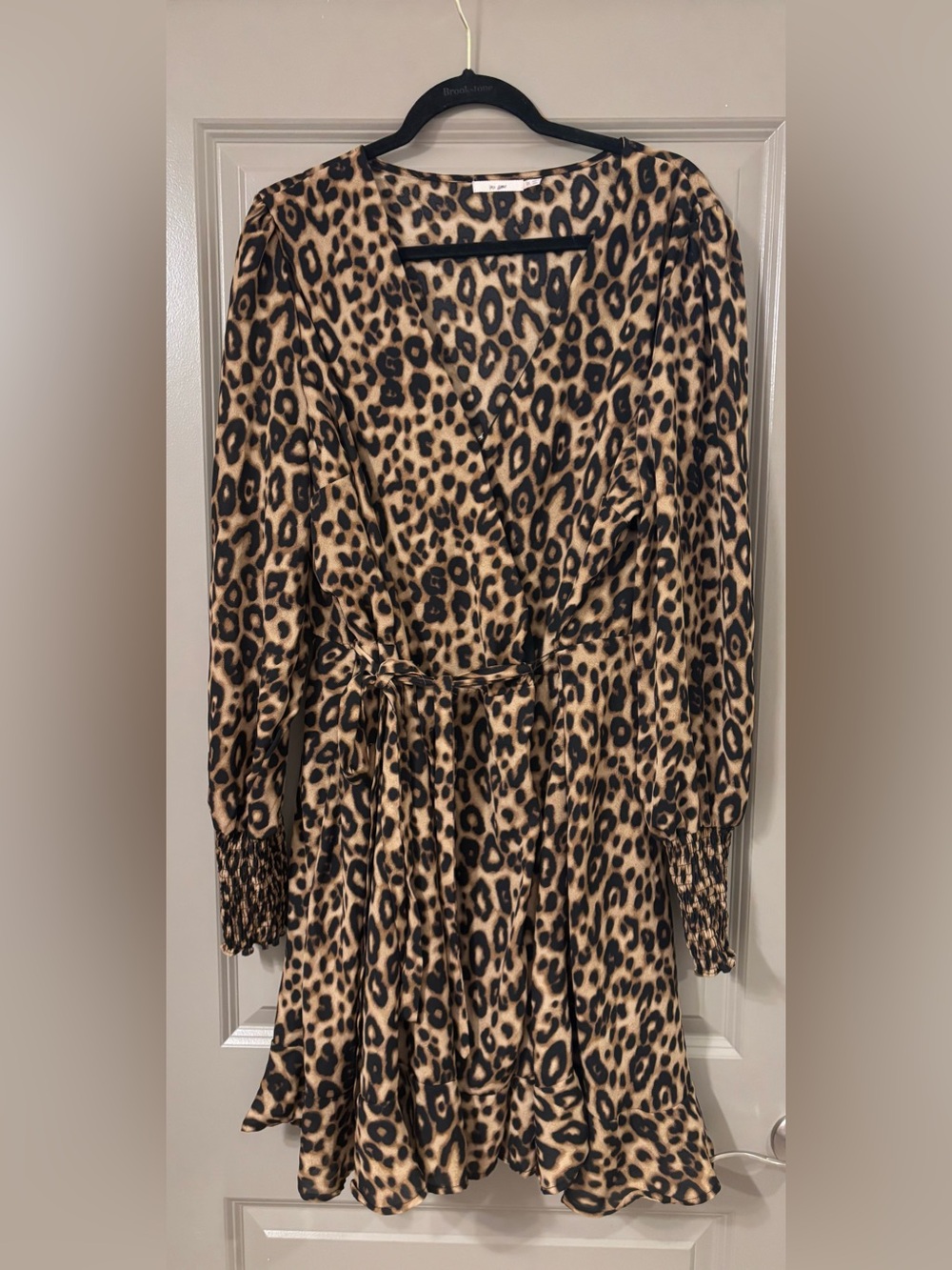 miami Leopard Print Mini Dress in Tan and Black